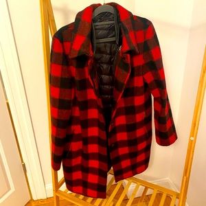 Woolrich check woolen cost with removable puffer size small